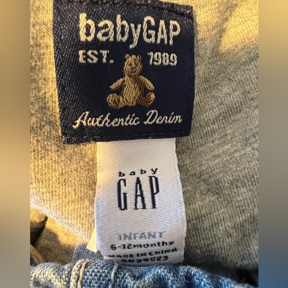Baby GAP cotton lined denim jean overalls - Picture 3 of 4